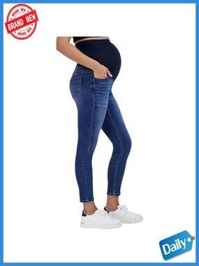 Maternity Over The Belly Skinny Jeans - Stretch Denim, High Rise